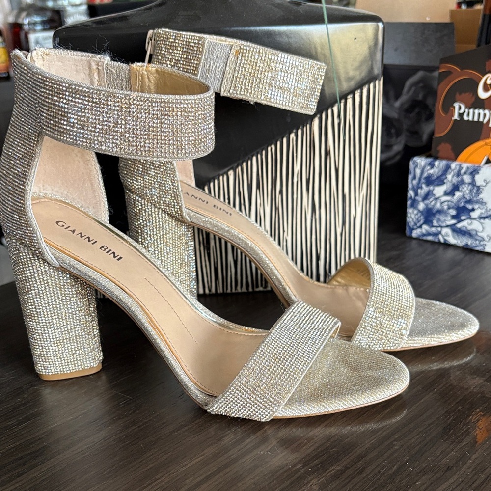Gianni Bini Gold Bedazzled Heels